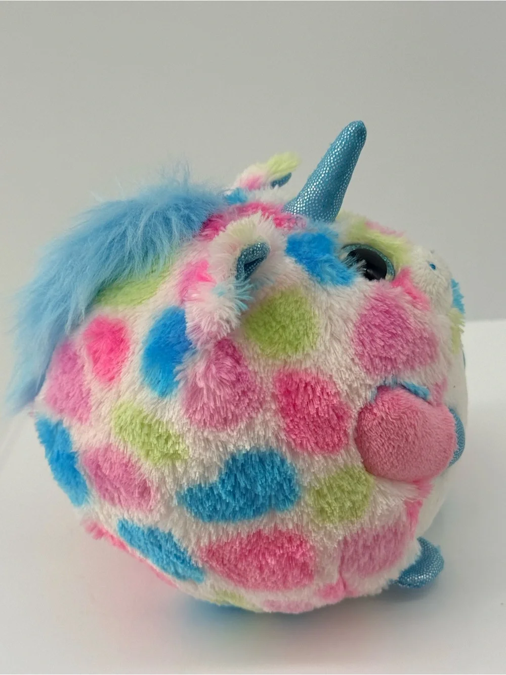 Able Beanie Ballz Plush Unicorn - Pink Blue Green
